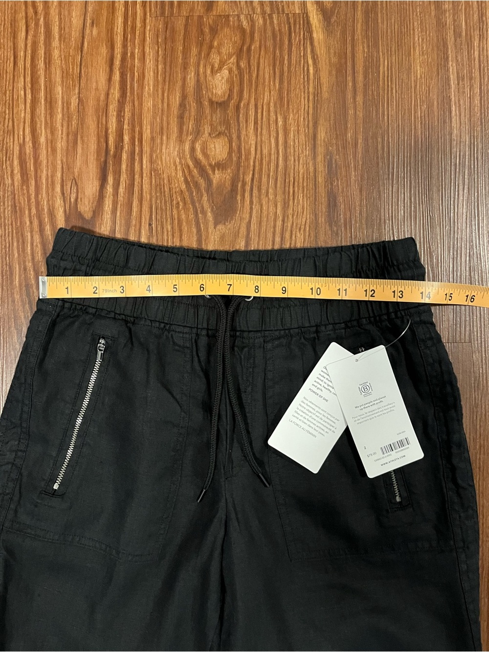 NWT Athleta Cabo Linen Jogger, Black, Size 2 - Picture 6 of 12